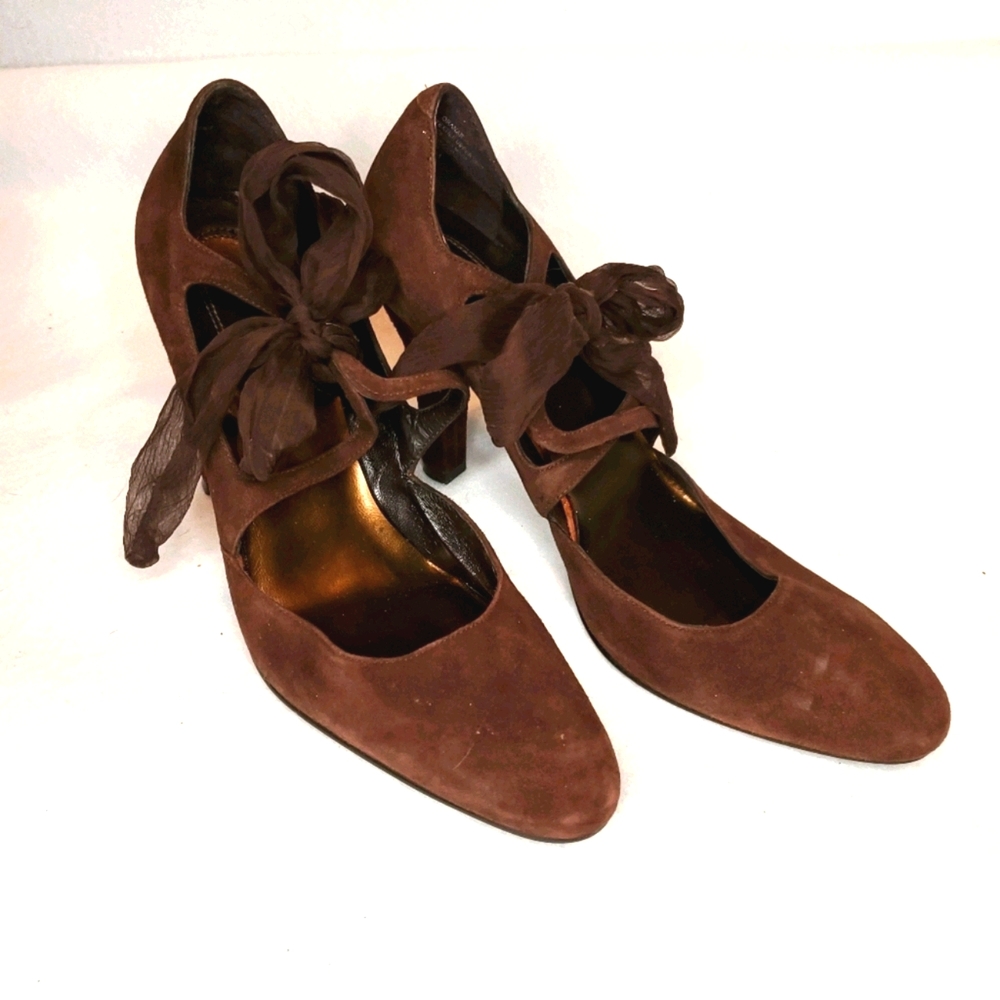 Nine West Dranar Size 7.5 Deep Chocolate Heels